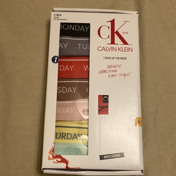 NWT Calvin Klein CK One Days of the Week Thong Panties MSRP $55 - Picture 8 of 10